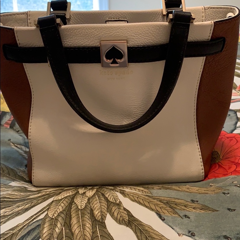 Brown/White/Black Classic Kate Spade Tote